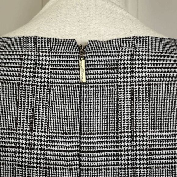 NWT Karl Lagerfeld 3/4 Tulip Sleeve Houndstooth Plaid Sheath Dress Size 2 - Picture 7 of 16